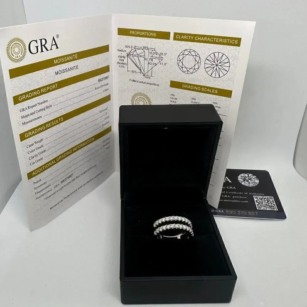 Moissanite Diamond Ring Enhancer Wedding Band GRA Certified Jewelry Size 7